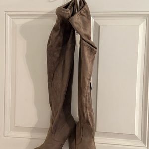 Tan Over the Knee Boots with Soft Slouchy Style